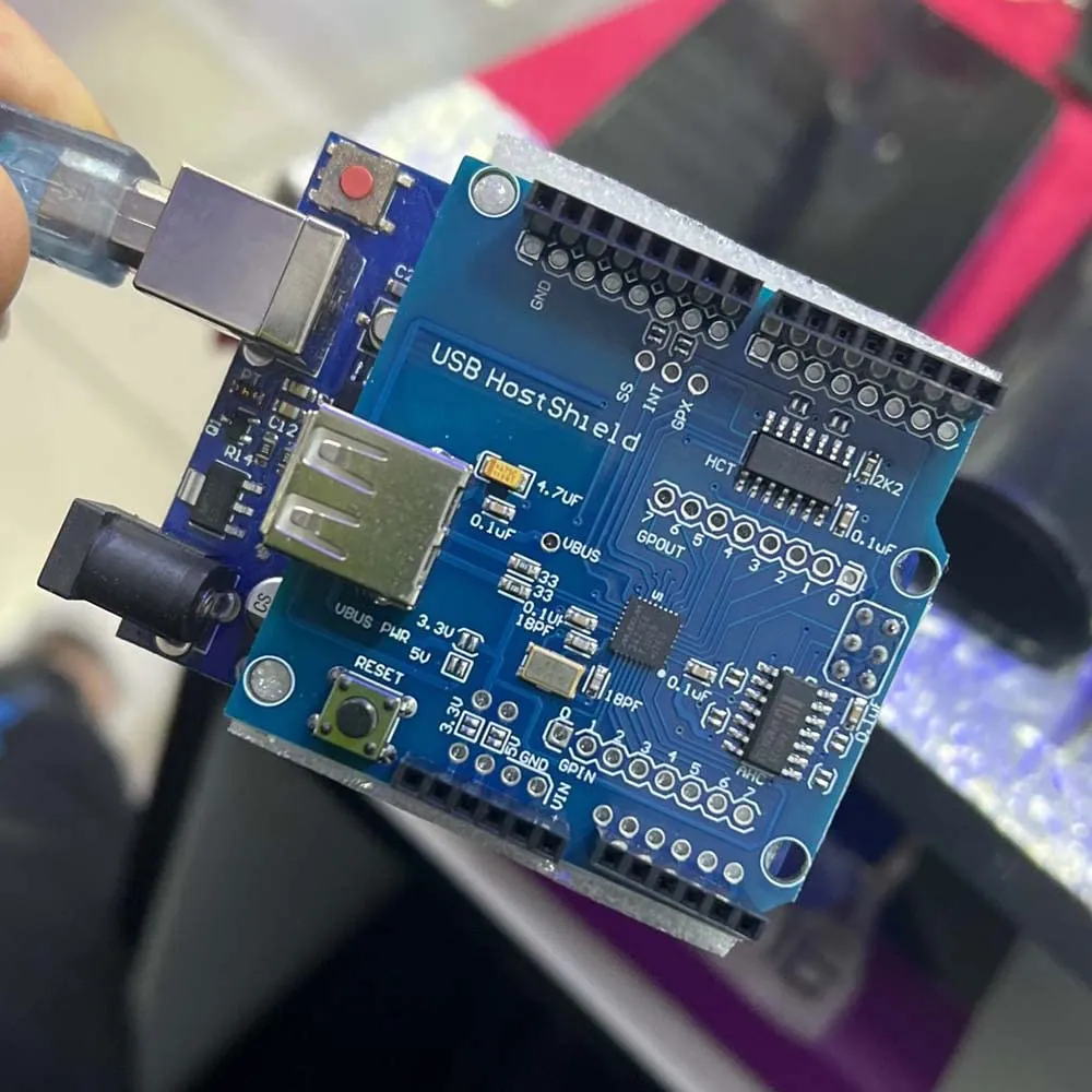 Shield USB Host iHaospace Arduino UNO MEGA compatibil Android ADK placă extensie