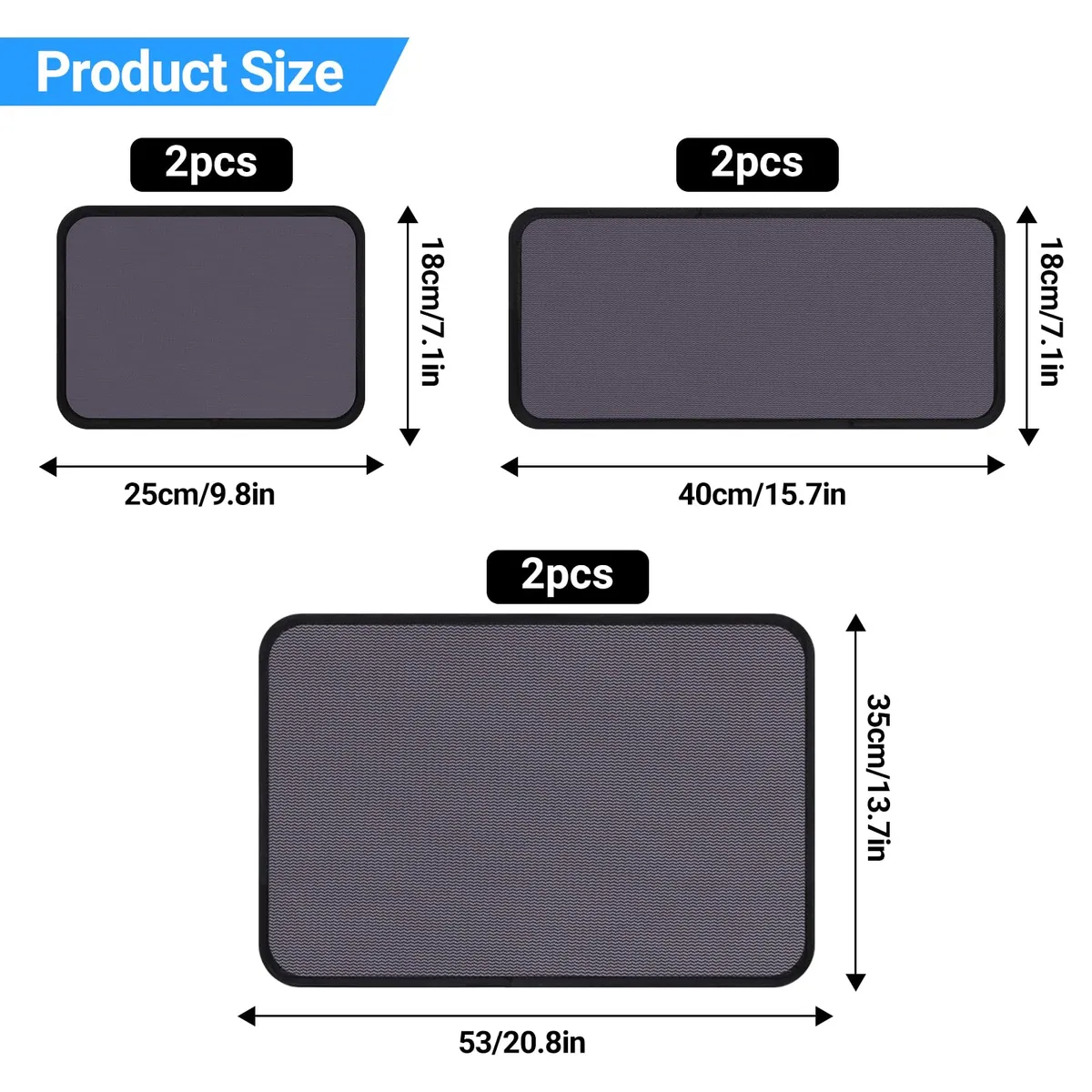 Set 6 parasolare auto bebeluș ZATOOTO protecție UV geamuri laterale 40x18 53x35cm